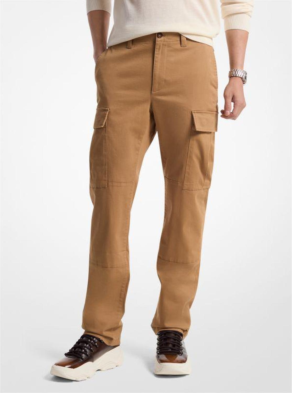 Slim-Fit Cotton Blend Sateen Cargo Pants