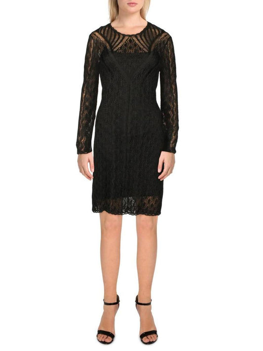 Womens Crochet Mini Sheath Dress