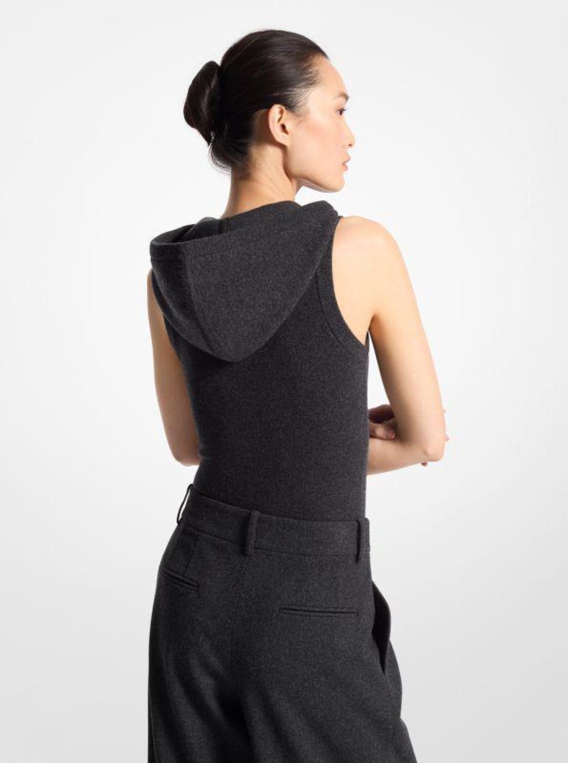 Cashmere Sleeveless Hooded Bodysuit