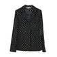 Michael Kors Studded Medallion Crushed Crepe Pajama Shirt in Black Polyester