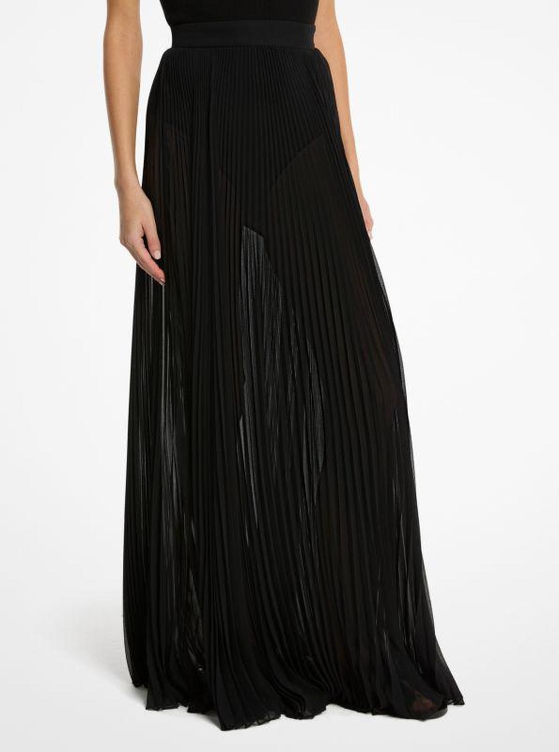 Techno Chiffon Pleated Maxi Skirt