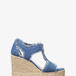 Berkley Frayed Denim Wedge Sandal