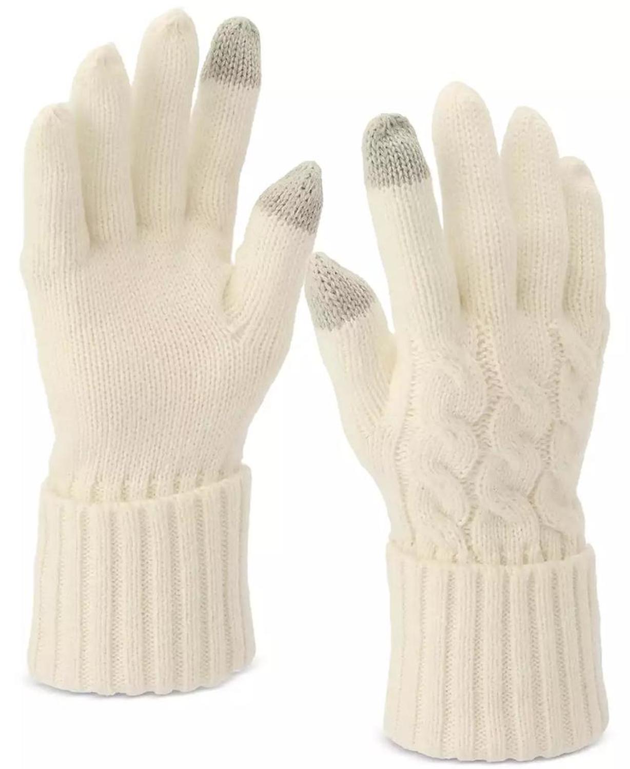 Cable Knit Touchscreen Gloves