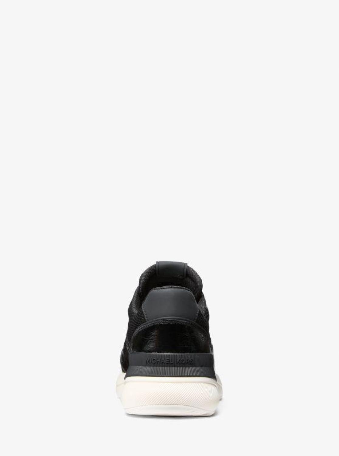 Trevor Leather and Stretch Knit Trainer