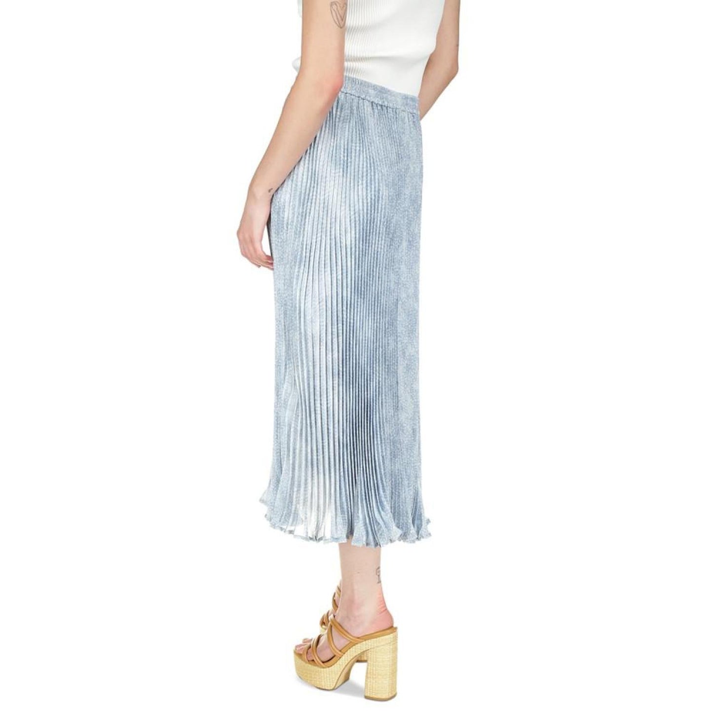 Women's Tonal-Print Pleated Midi Skirt