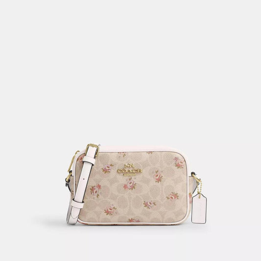 Mini Jamie Camera Bag In Signature Canvas With Floral Print