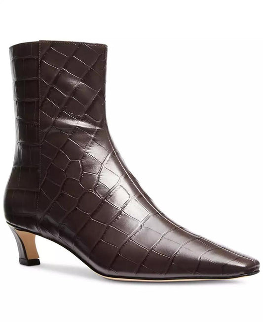 Women's Cosmo Croc-Embossed Kitten Heel Booties