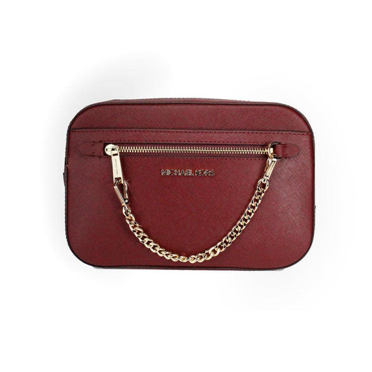 Michael Kors Jet Set East West Large  Cherry Leather Zip Chain Crossbody Women's Bag