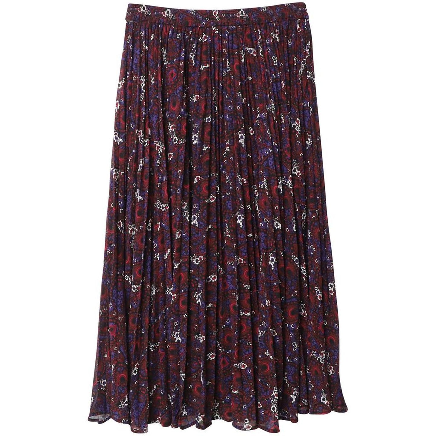 Michael Kors Pleated Floral-Print Maxi Skirt in Multicolor Polyester