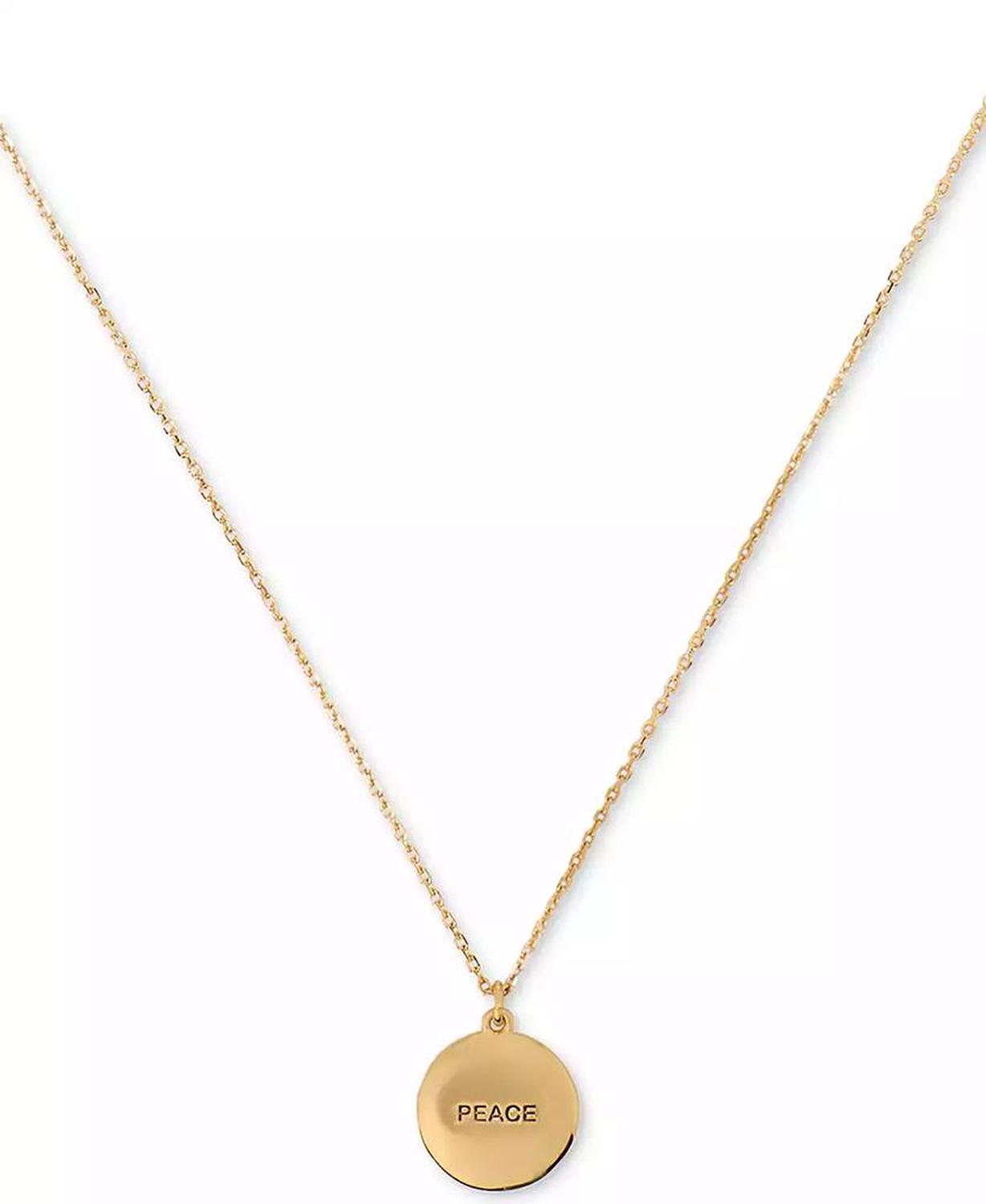 Gold-Tone Color Spark Round Pendant Necklace, 16" + 3" extender