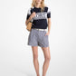 KORS Cotton Blend Short-Sleeve Sweater