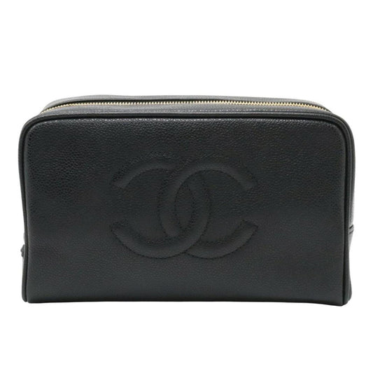 Chanel Coco Mark  Leather Clutch Bag (Pre-Owned)