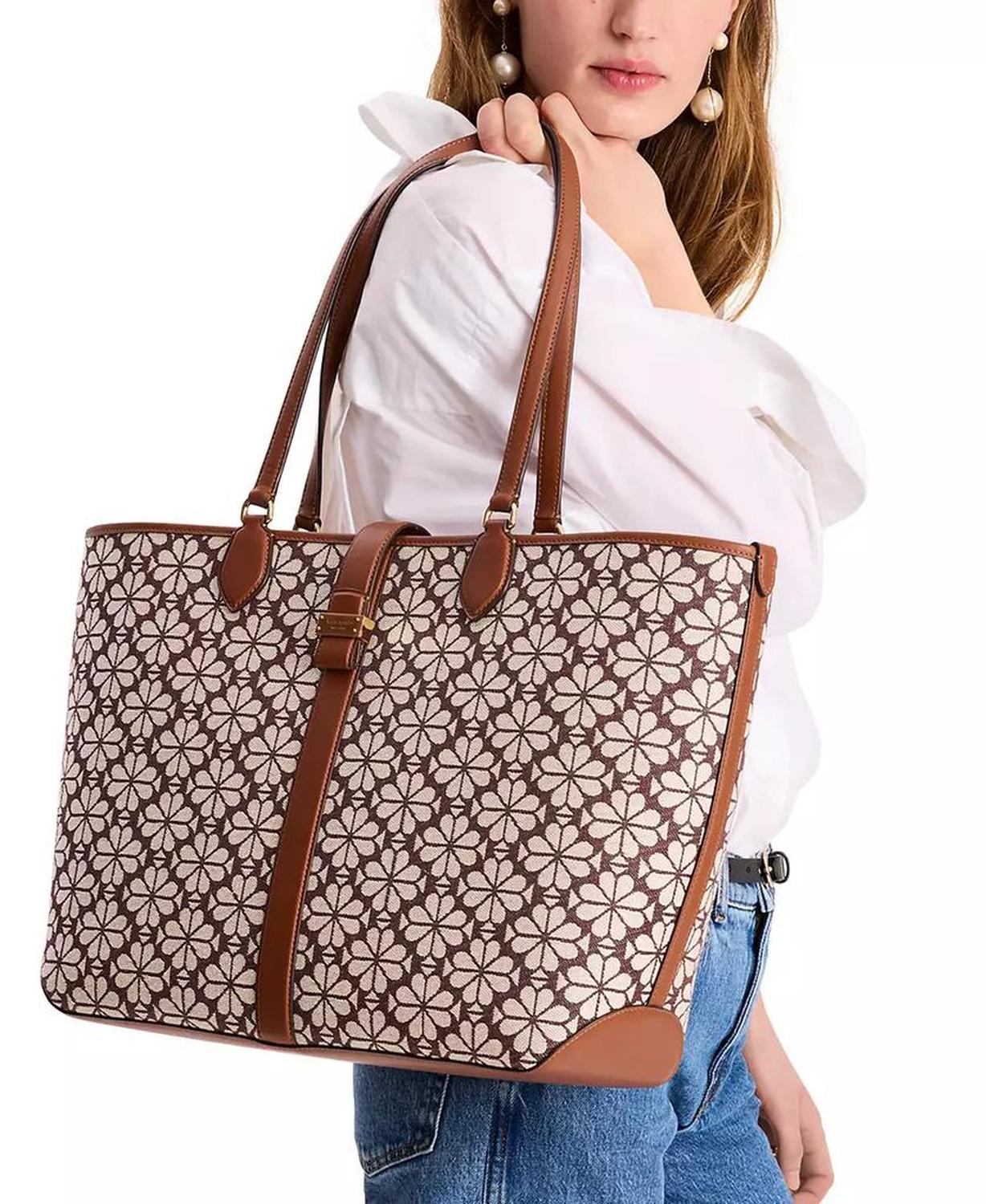 Spade Flower Jacquard Open Tote Bag