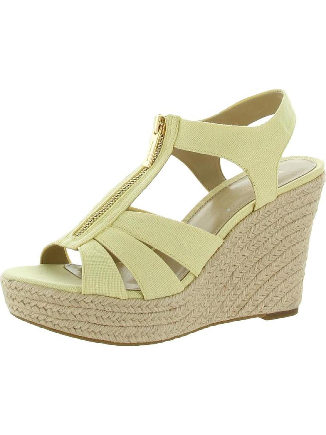 Berkley Womens Canvas Open Toe Wedge Sandals