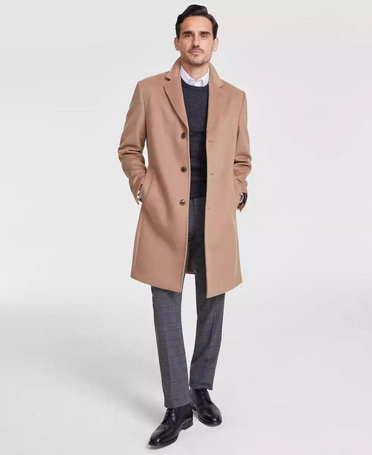 Men's Classic-Fit Wool Cashmere Solid Overcoat