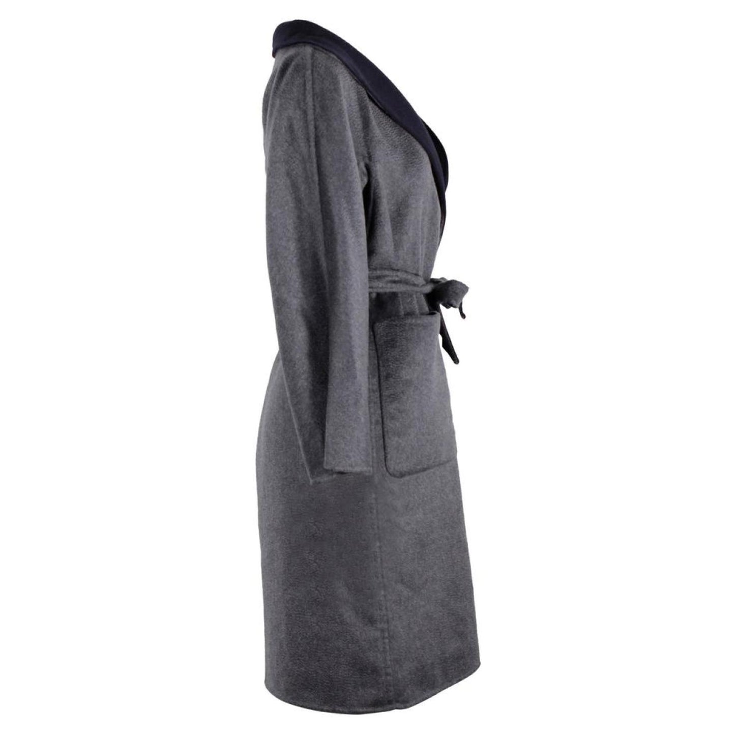 Max Mara Reversible Lilia Coat in Grey and Black Cashmere