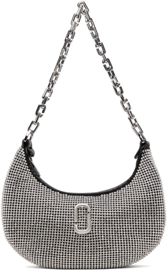 Silver 'The Rhinestone Small Curve' Bag