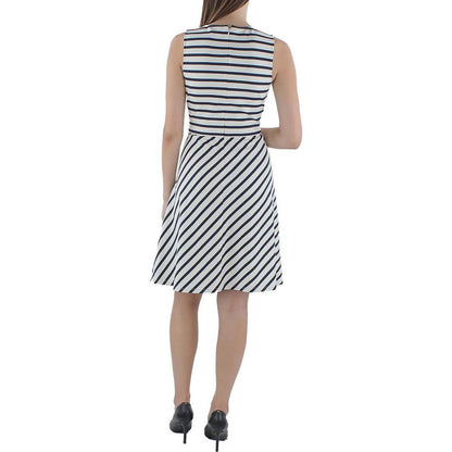 Womens Striped Sleeveless Mini Dress