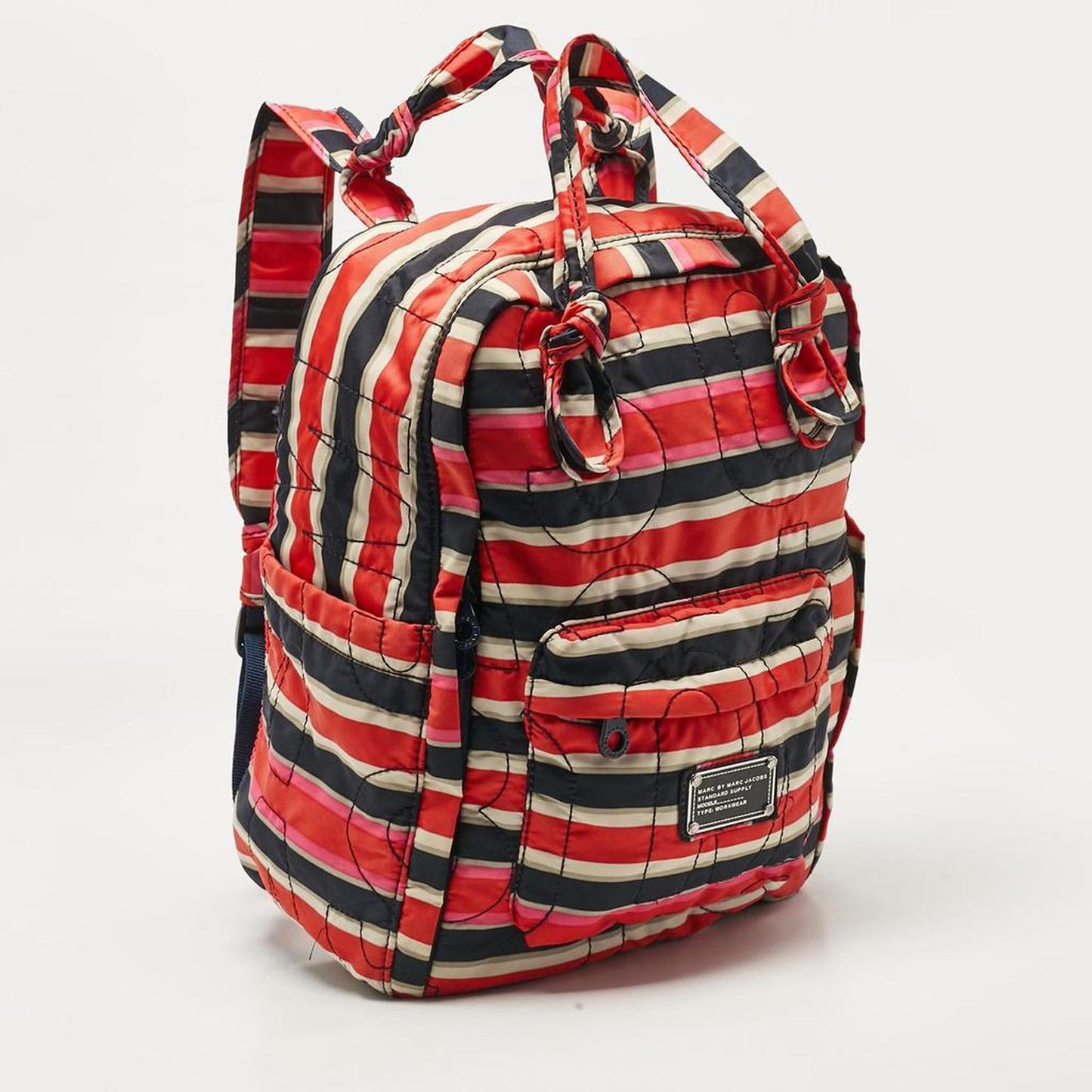 Marc By Marc Jacobs Multicolor Striped Nylon Backpack