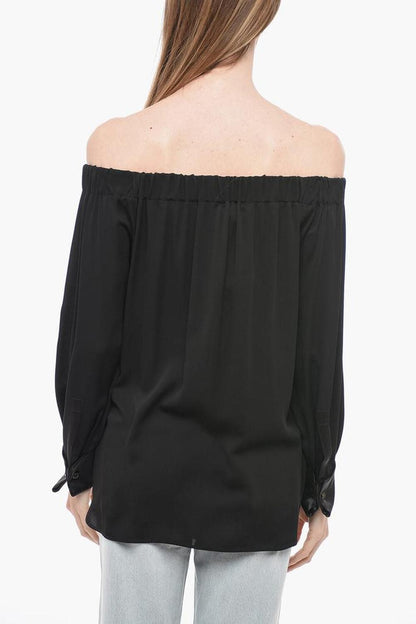 Silk PATTINO Off-Shoulder Blouse