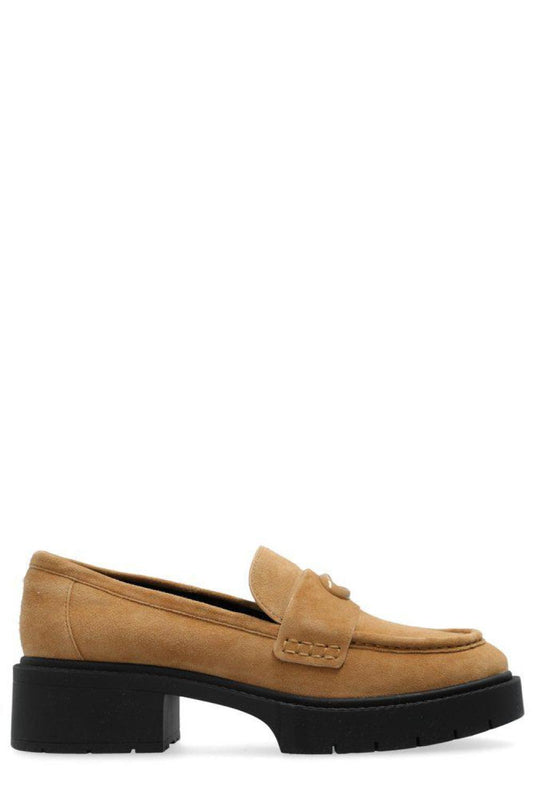 Coach Leah Logo Plaque Slip-On Loafers