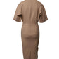 Maxmara Oversized Drop Sleeves Midi Sheath Dress in Nude Viscose