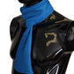 Dolce & Gabbana Royal Blue Scarf Neck Wrap Shawl Silk Scarf