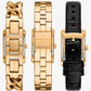 Petite Monroe Gold-Tone and Crocodile-Embossed Leather Watch Strap Set