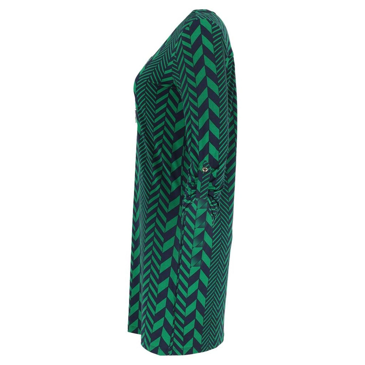 Michael  Chain Detail Dress in Green Polyester