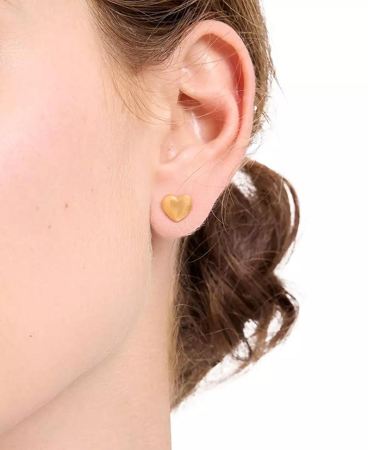 Gold-Tone Heart Mini Stud Earrings