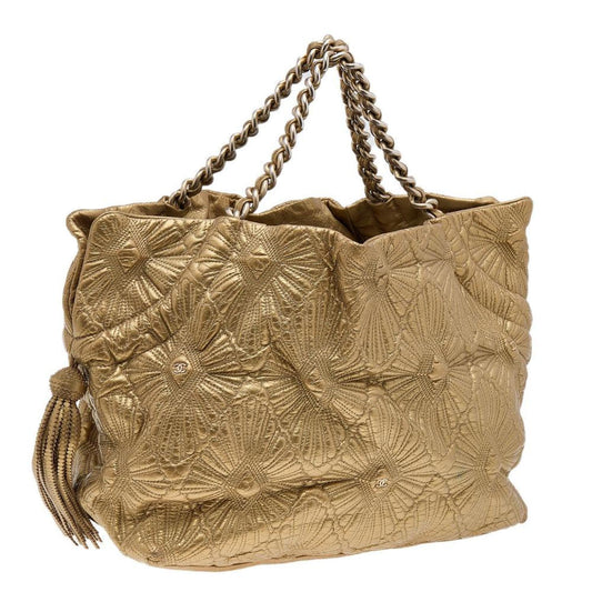 Chanel Gold Quilted Leather Ca D'oro Tote