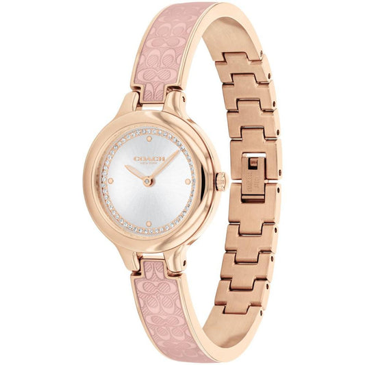 Women's Chelsea Gold-Tone and Light Pink Signature C Bangle Watch 27mm