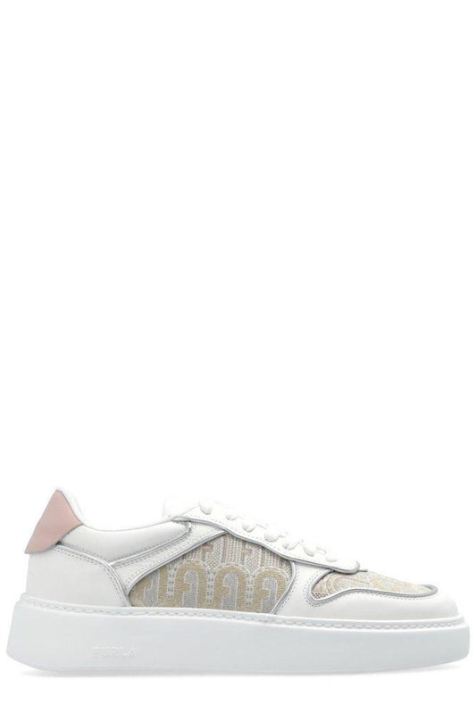 Furla Round-Toe Lace-Up Sneakers