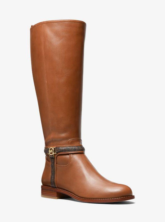 Mindy Leather and Signature Logo Trim Wide Width Boot