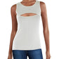 Womens Cut-Out Ribbed Tank Top Sweater