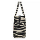 Zebra-Print Canvas Large Tote Bag