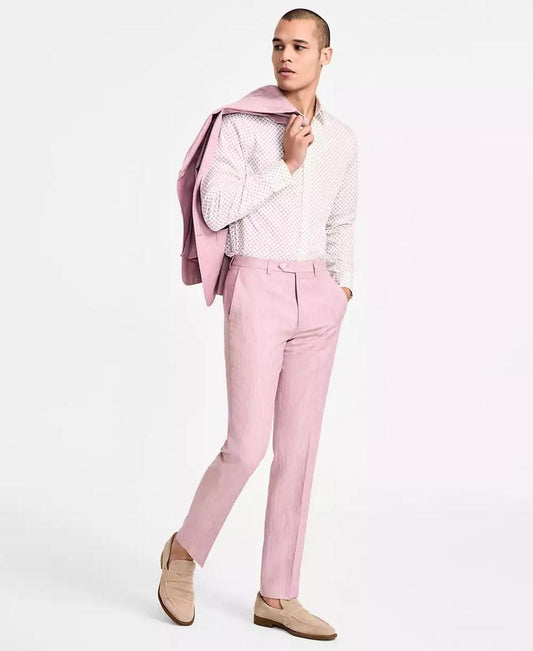 Men's Classic Fit Pink Suit Pants