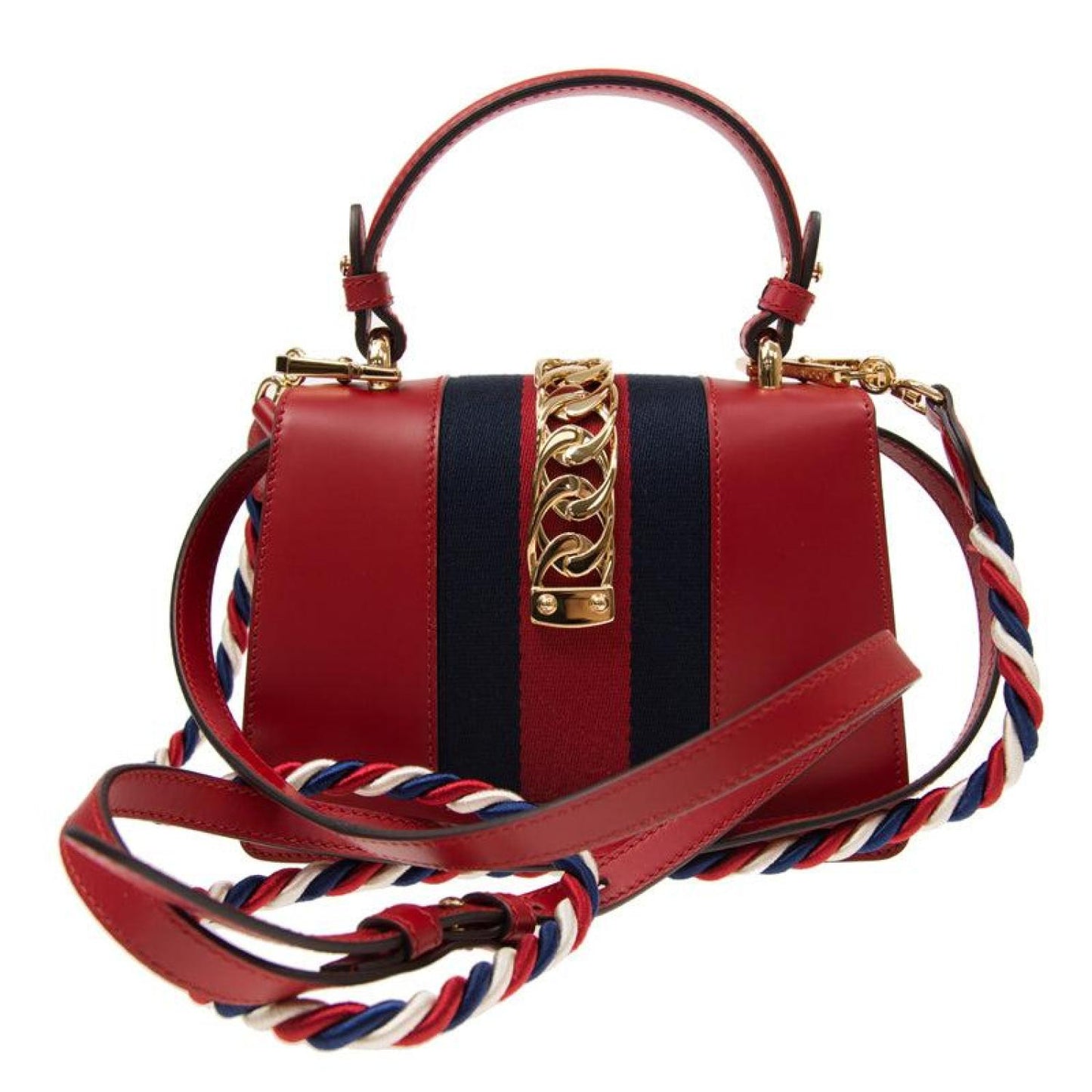 Gucci Sylvie Mini Bee Star Leather Top Handle Shoulder Bag