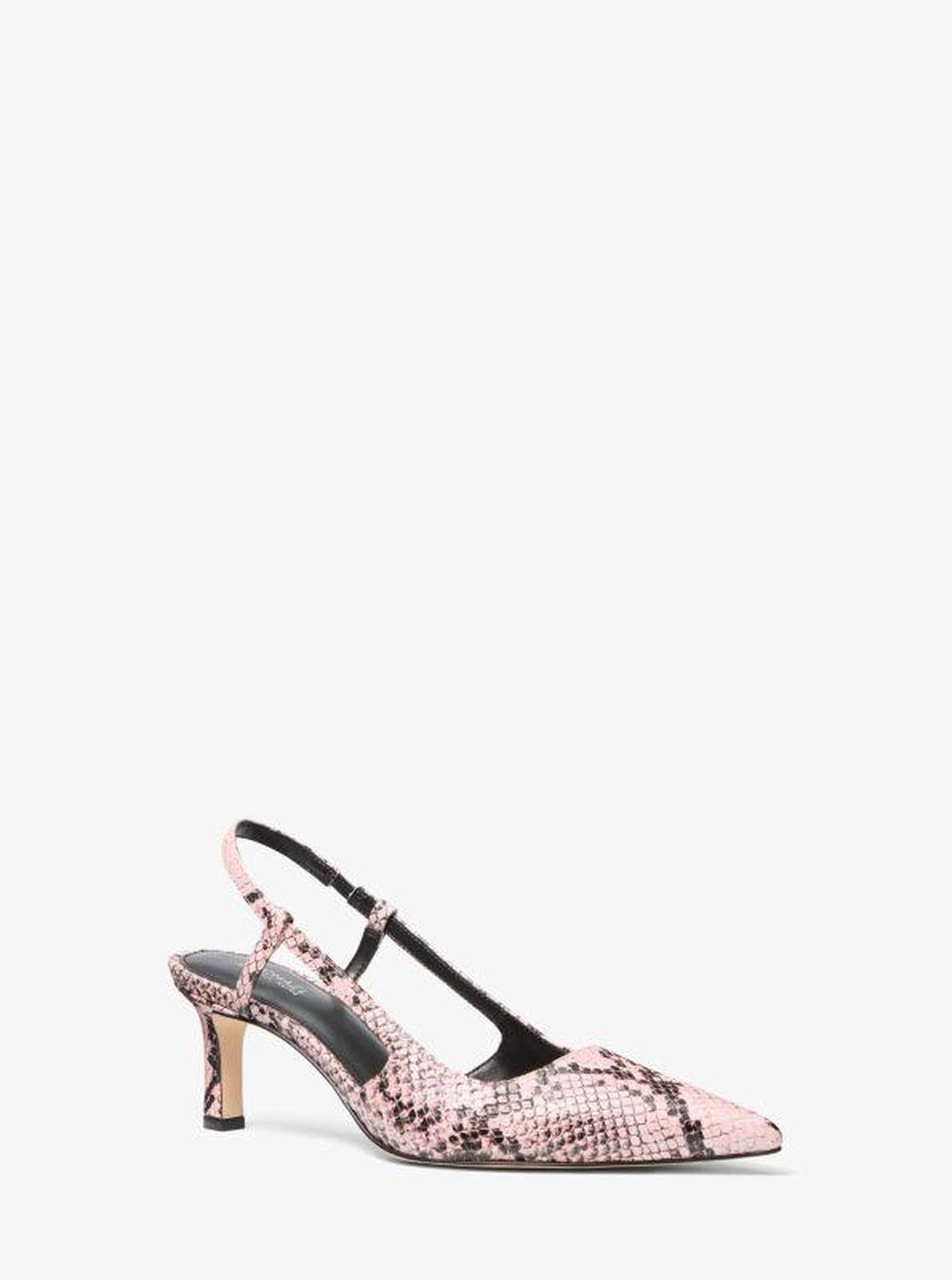 Alora Snake Embossed Leather Slingback Pump