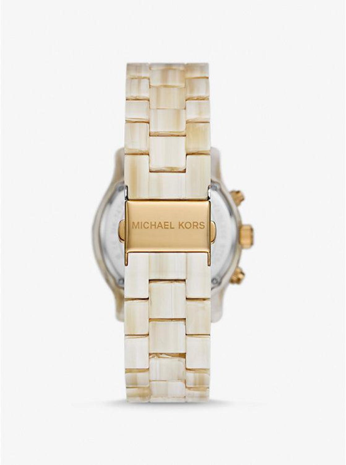 Runway Pavé Gold-Tone and Acetate Watch