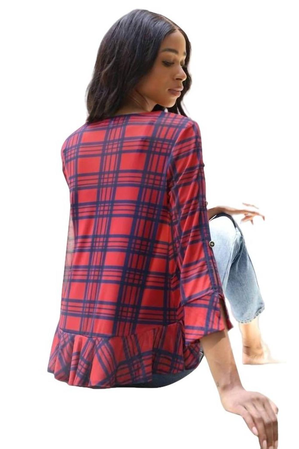 Belinda Top In Rachel Island Plaid