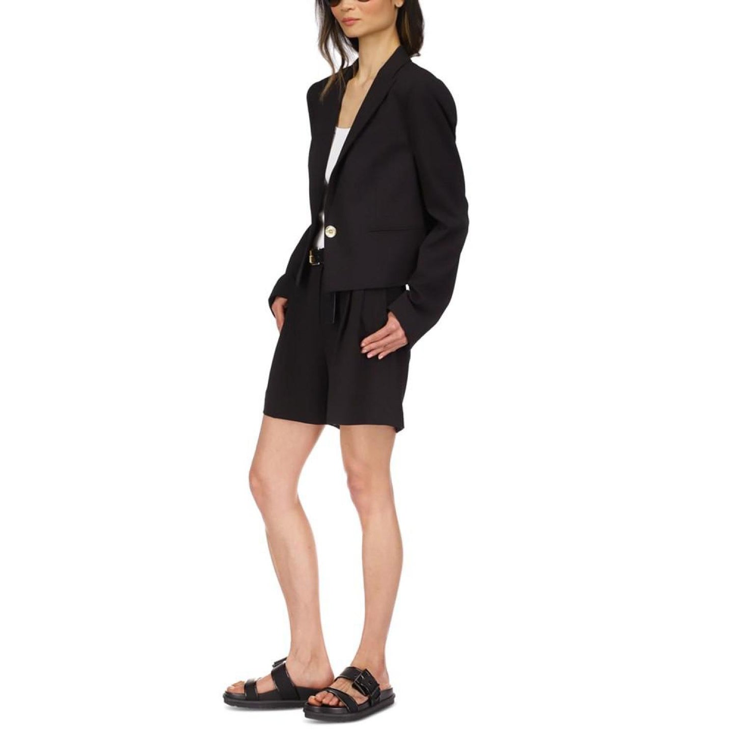 Women's Cropped Peak-Lapel Blazer