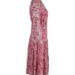 Michael Kors Tiered Floral-Print Chiffon Midi Dress in Pink Polyester