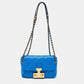 Blue Quilted Leather Flap Shoulder Bag