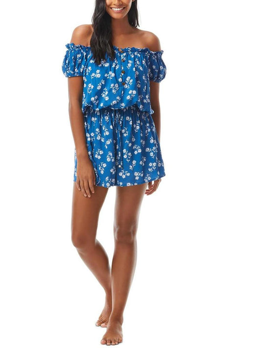 Womens Off-The-Shoulder Romper Cover-Up