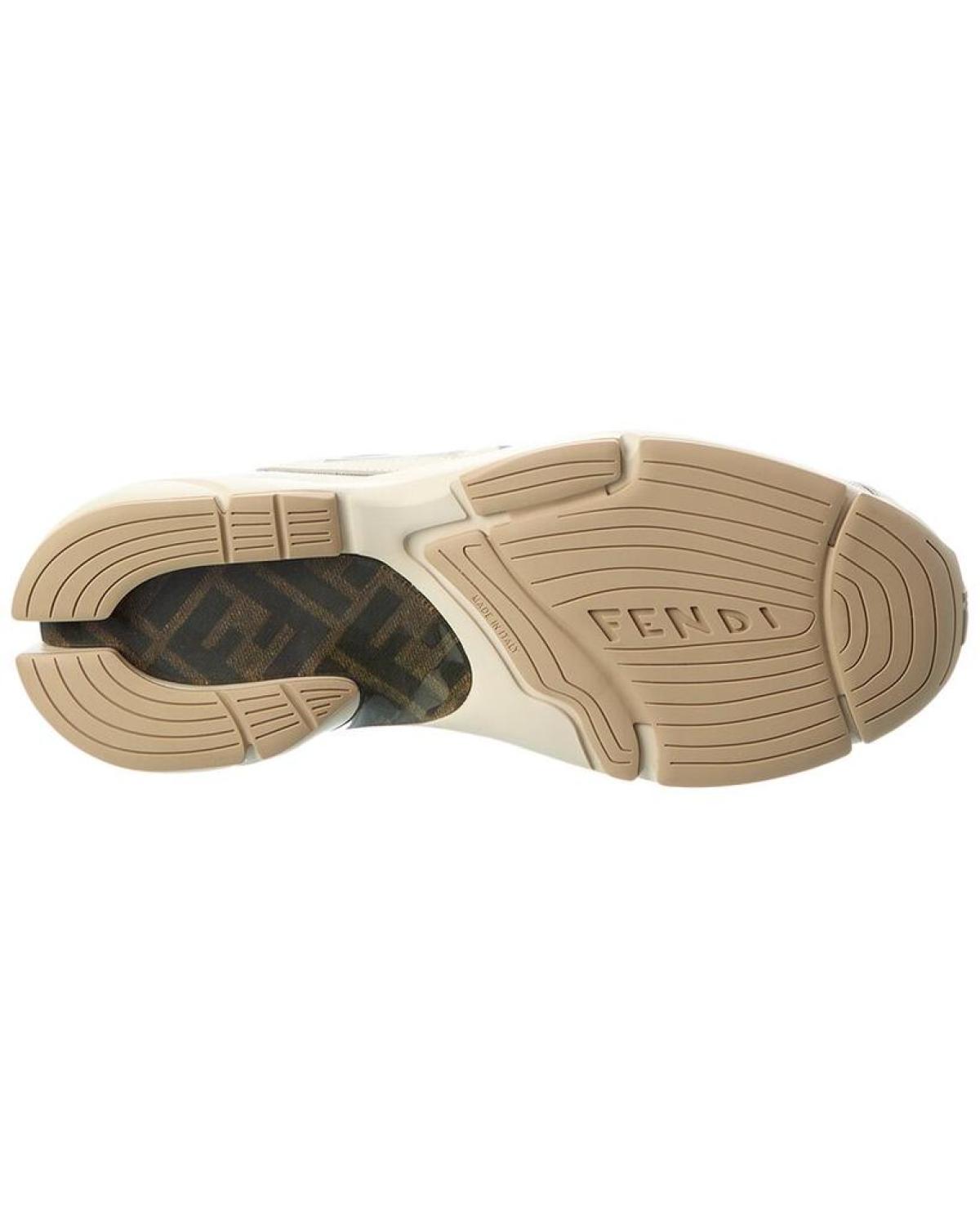 FENDI Faster Leather & Mesh Sneaker