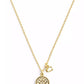 Faux Stone Signature Quilted Coin Pendant Necklace