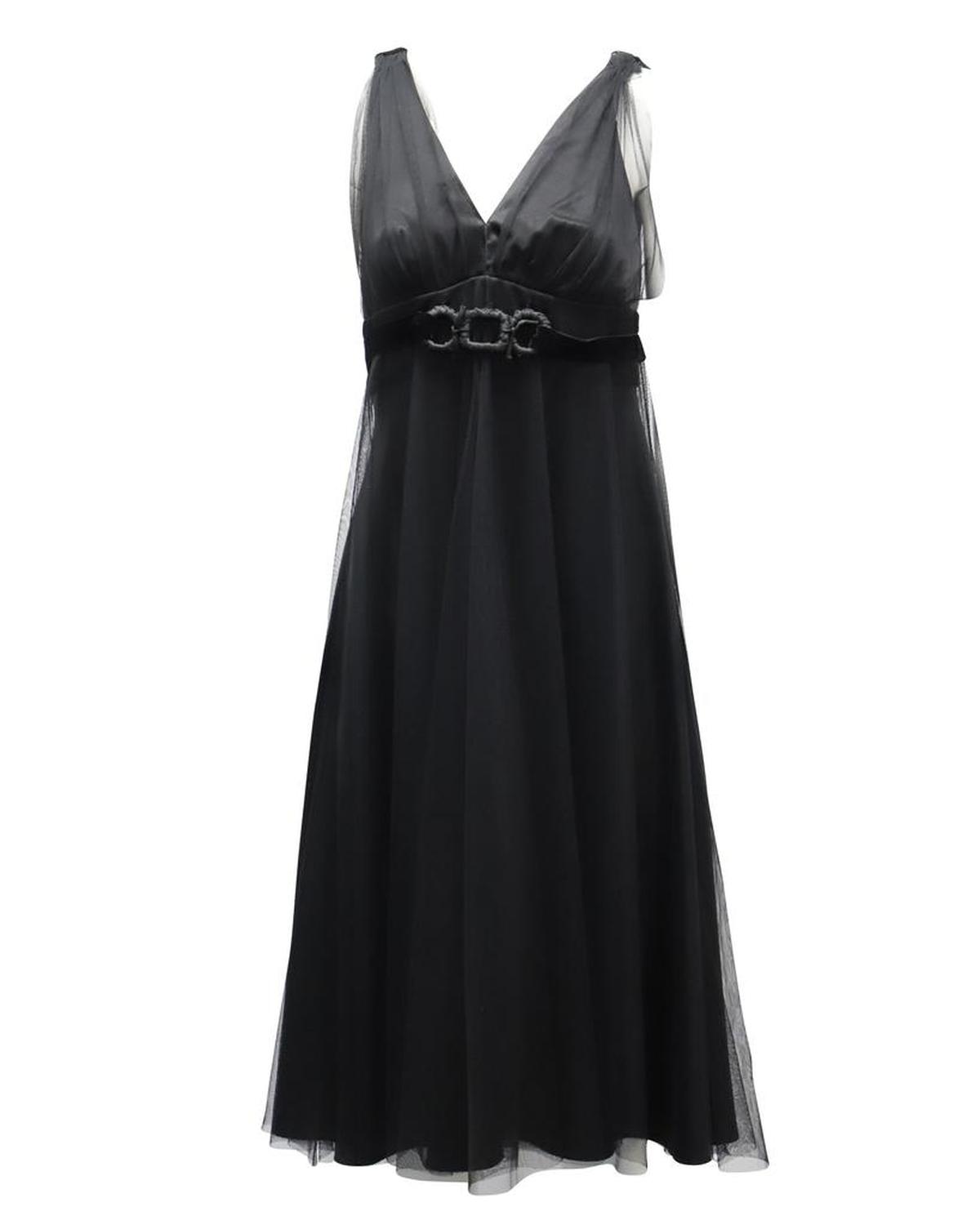 Max Mara Tulle Cocktail Dress in Black Polyester