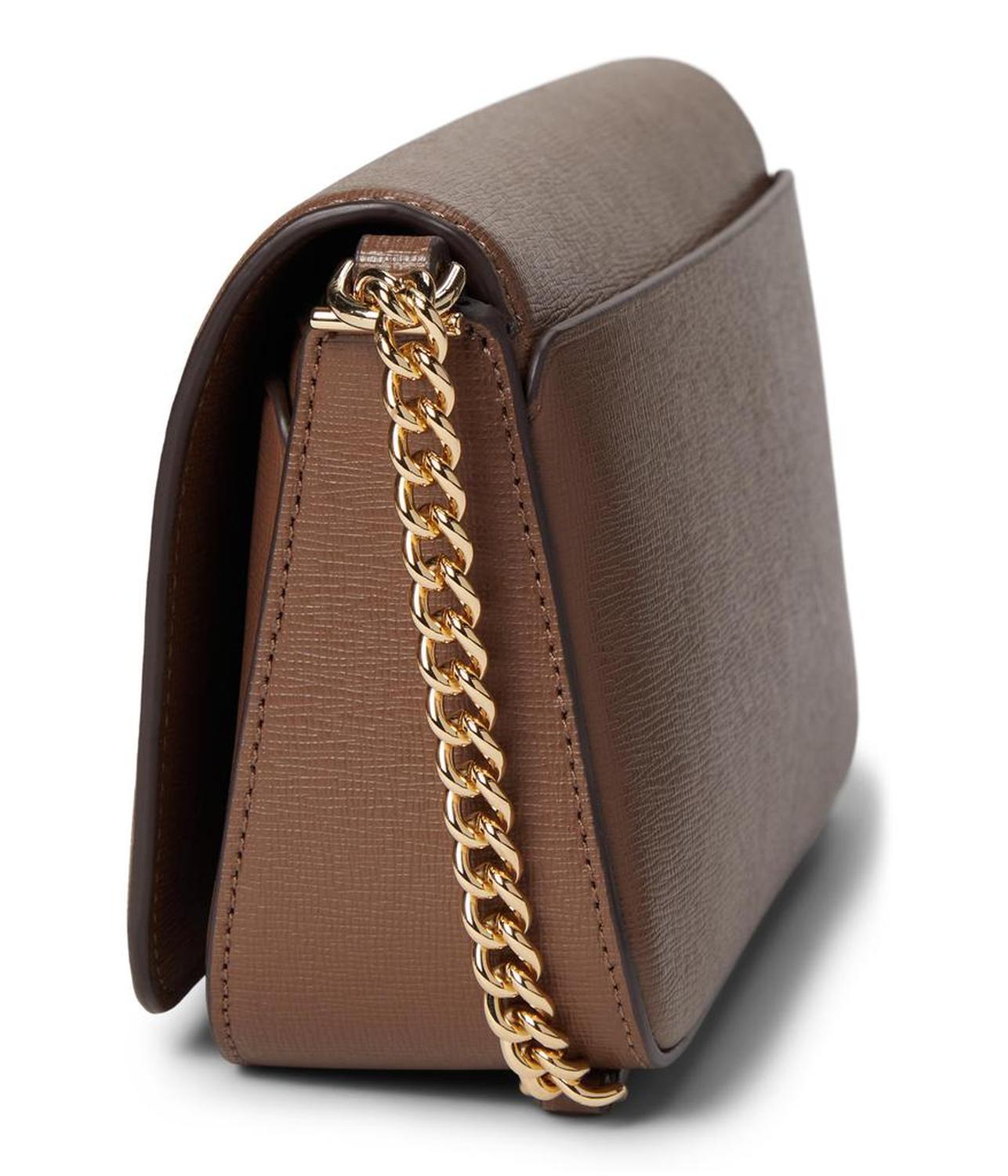 Devin Saffiano Leather Flap Chain Wallet