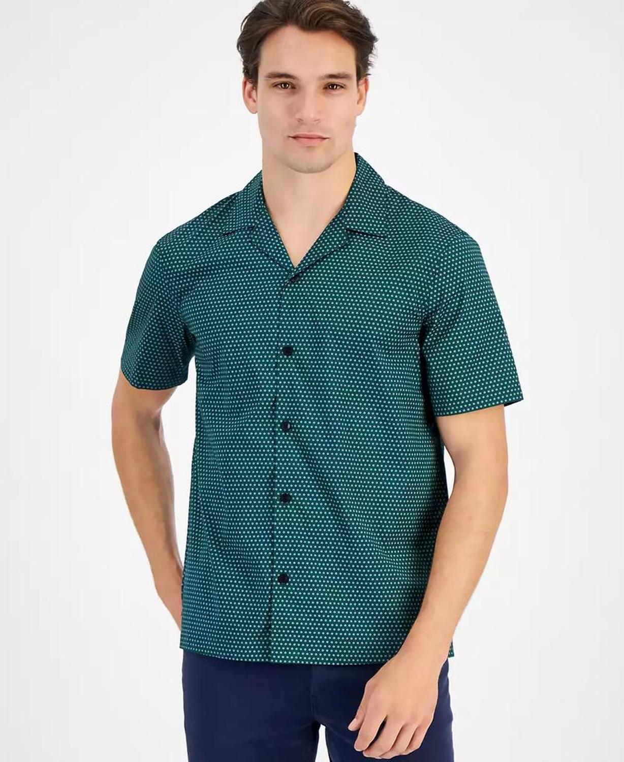 Men's Printed Short Sleeve Camp Shirt